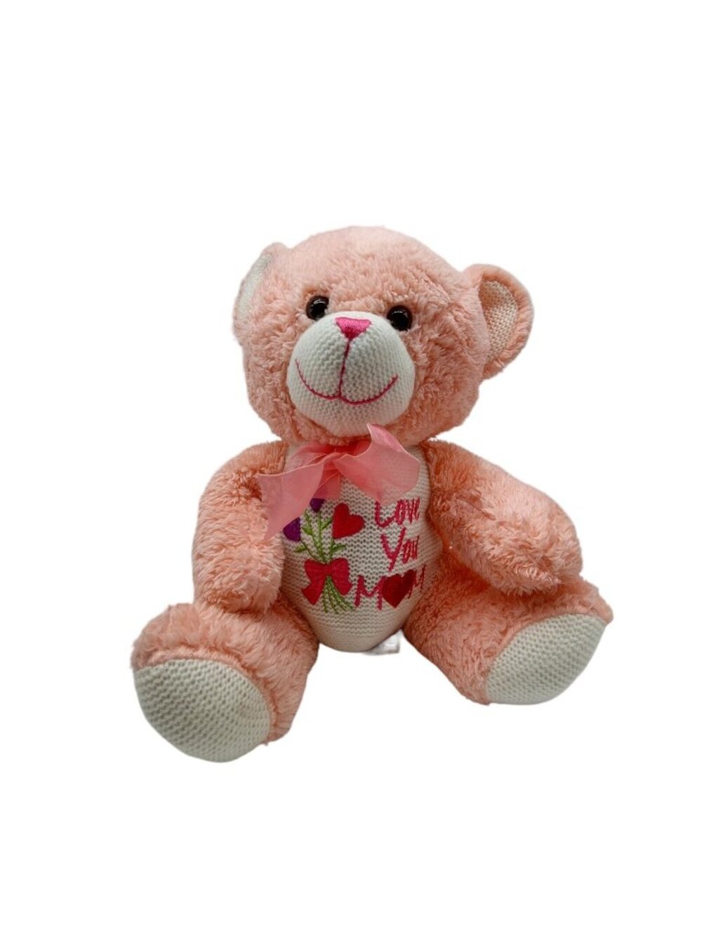 Dan Dee Collector's Choice Pink Teddy Bear "Love You Mom" Hearts 14''